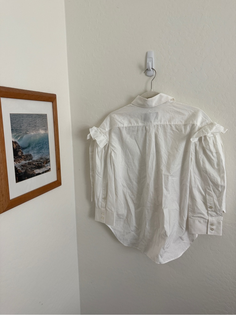 Simone Rocha White Ruffle Button Down Blouse - Picture 9 of 9